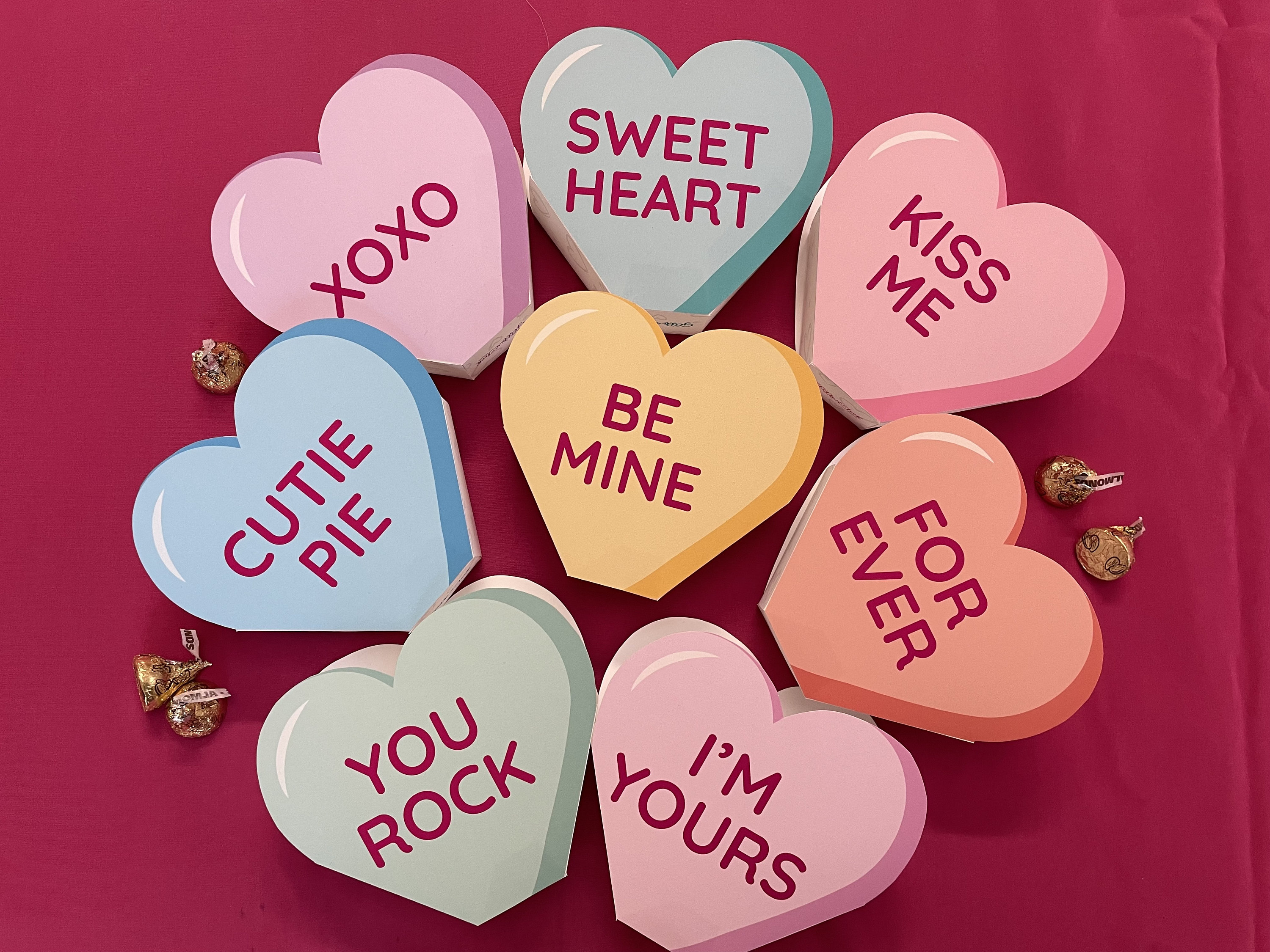 Valentines Day Conversation Hearts Printable Favor Boxes