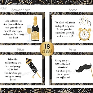 2024 New Years Eve scavenger hunt for kids / New Year's Eve party games / New Year treasure hunt clues printable / nye games for kids adults image 6