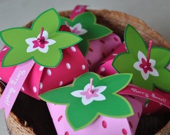 Strawberry shortcake printable favor box, Berry first birthday party favors mini treat boxes, Tutti fruity themed decorations