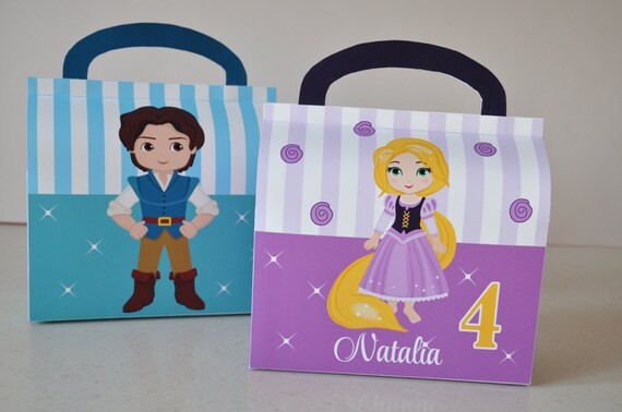 tangled rapunzel inspired personalized favor box combo for gable box template