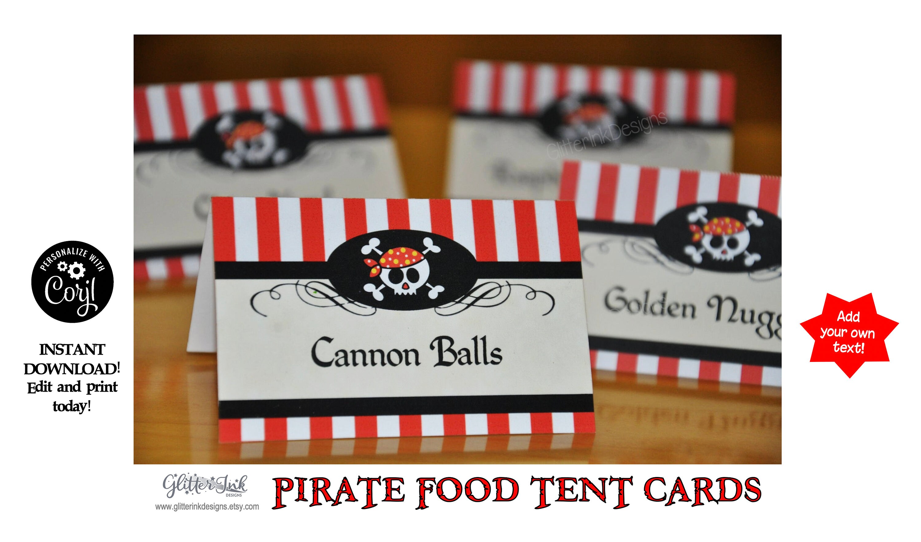Pirate party printable labels
