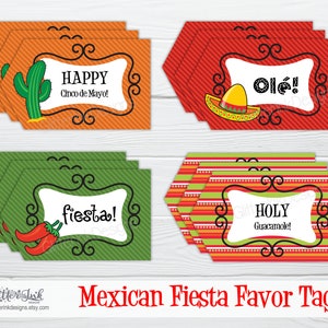 Cinco de Mayo Mexican fiesta party tags cupcake topper / Mexican party decorations / Mexico Independence Day printable digital file image 3