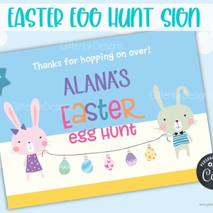 Easter egg hunt sign / Easter scavenger hunt / Easter treasure hunt welcome sign