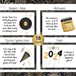 2024 New Years Eve scavenger hunt for kids / New Year's Eve party games / New Year treasure hunt clues printable / nye games for kids adults image 8