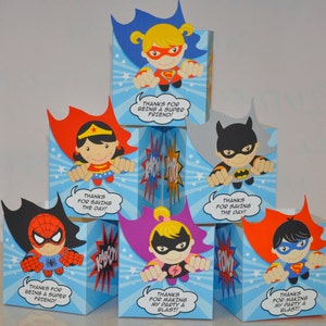 Superhero popcorn boxes / Super hero party favor box / Superheroes party favors treat box