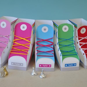 Roller skate party favor boxes / Roller skate party favors printable treat box DIGITAL DOWNLOAD