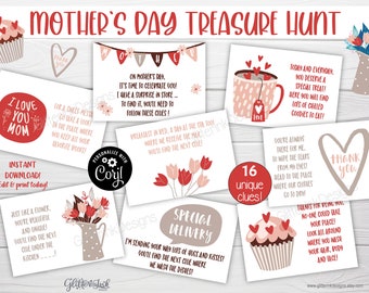 Mother's Day scavenger hunt / Happy Mothers Day treasure hunt clues / Best Mom Mothers day games for Mom