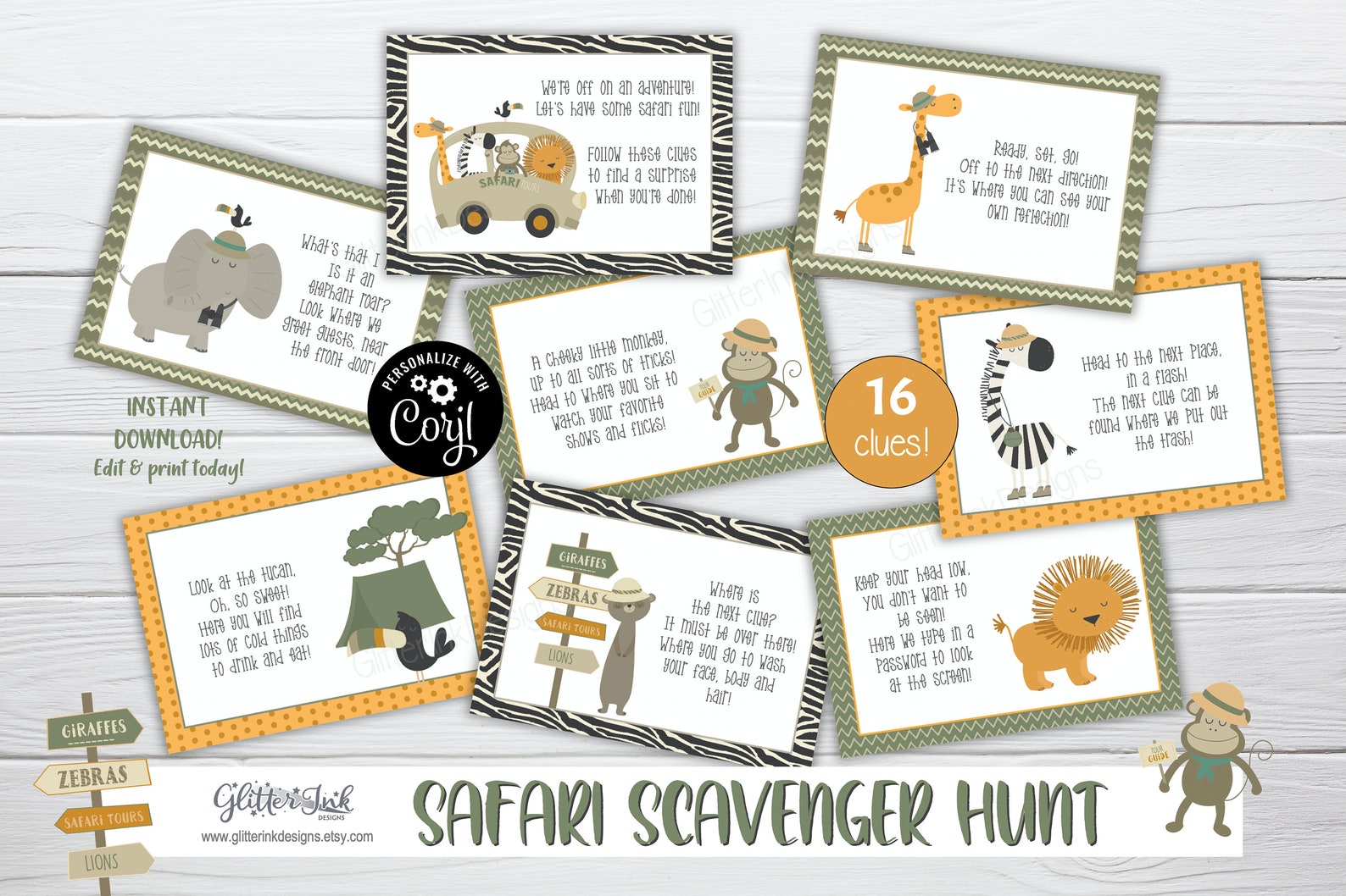 Safari Scavenger Hunt Clue Cards / Jungle Treasure Hunt Clues - Etsy