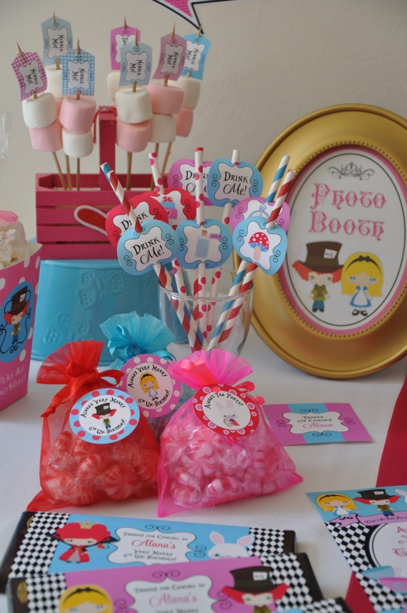 Bolsas De Regalo Alicia En El País De Las Maravillas - Tema Sombrerero Loco, Paquete De 12, Para Fiestas De Té