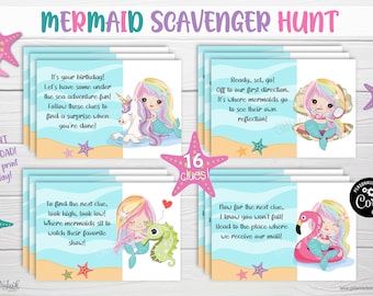 Mermaid Treasure Hunt Clues - Etsy