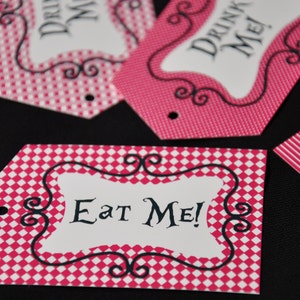 Alice in Wonderland Mad Hatter Tea Party Printable Eat Me Drink Me Tags ...