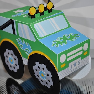 Monster truck printable favor box / truck centerpiece decoration / truck party favors