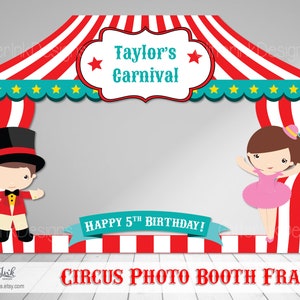 Circus party photo booth frame / Carnival dancer photo booth props / Circus photo props / Printable circus party props / Big top photo prop