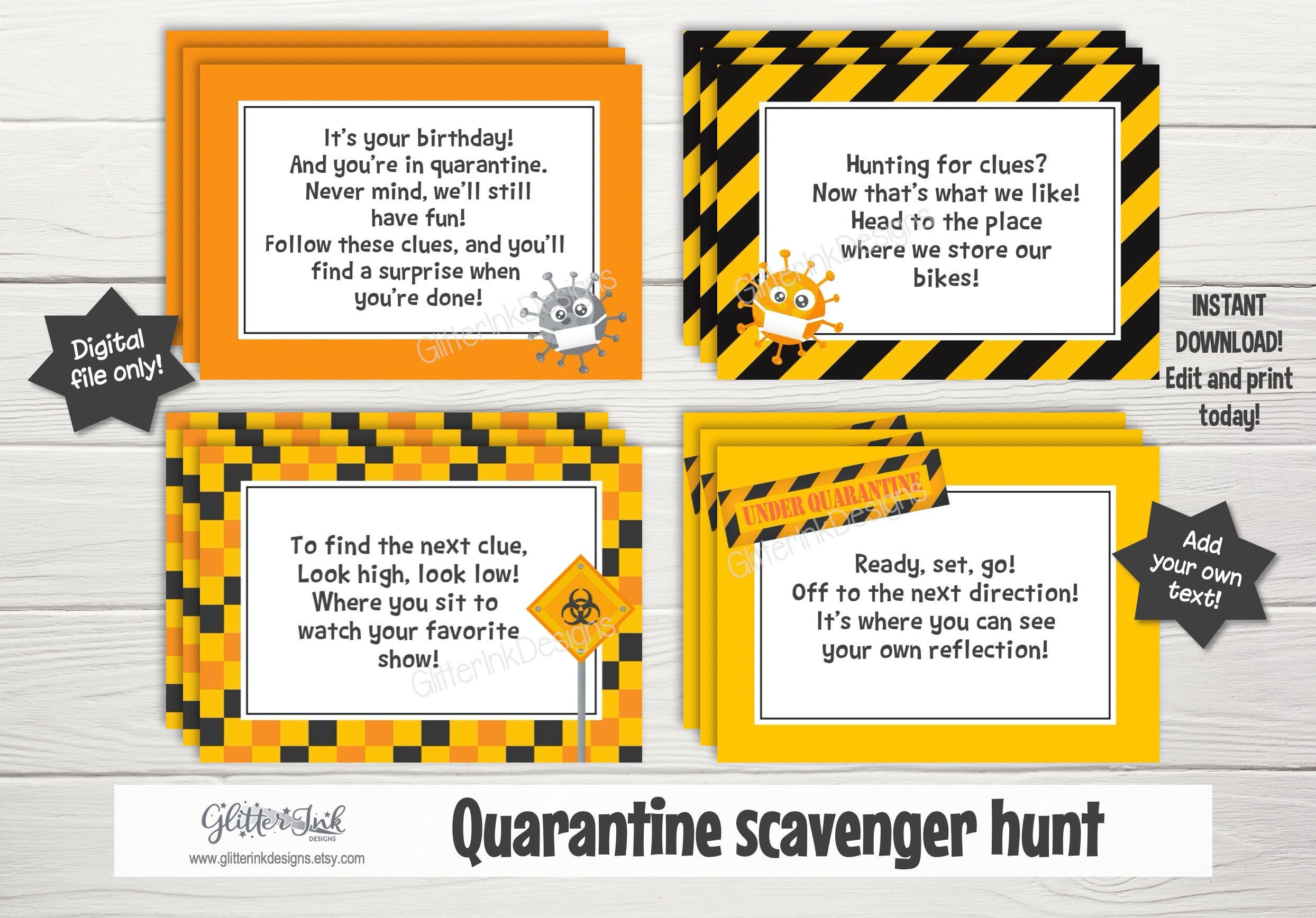 Quarantine Birthday Scavenger Hunt Clues / Quarantine Treasure - Etsy