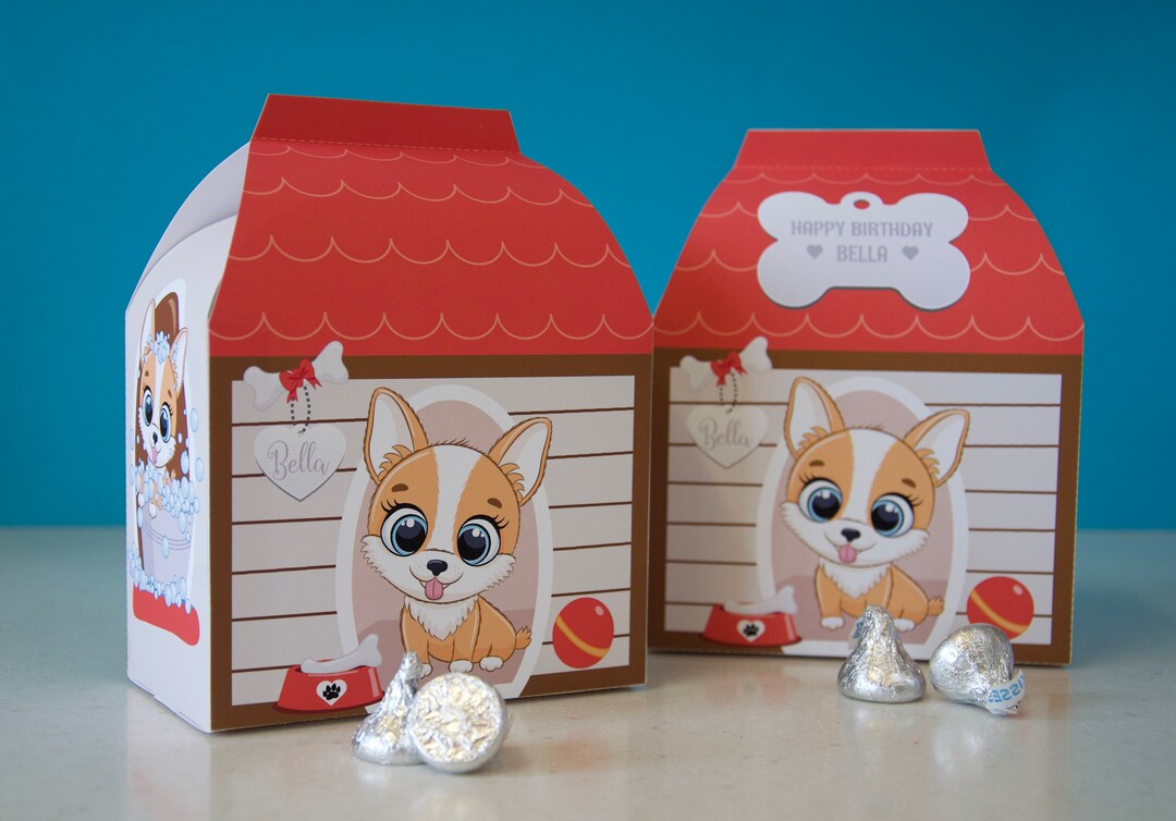Puppy Dog Birthday Party Printable Dog House Favor Box / Dog - Etsy