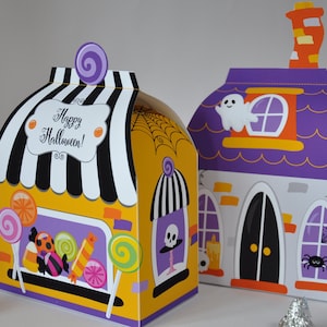 Décoration de manoir hanté bricolage, modèle de boîtes de faveur d'Halloween, décorations de fête effrayantes pour boîte à bonbons ou à bonbons
