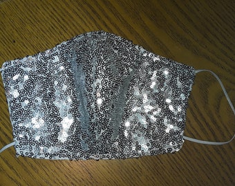 Cotton mask Silver Sequin