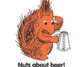 Fairwear Men's Humorous GRAPHIC Squirrel T SHIRT by Nice Visuals -  Beer tee Large Extra and 2 Exta Large Fair trade and Eco friendly