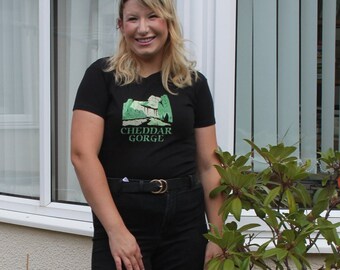 Cheddar Gorge T-Shirt, Womans Black Fairwear T shirt