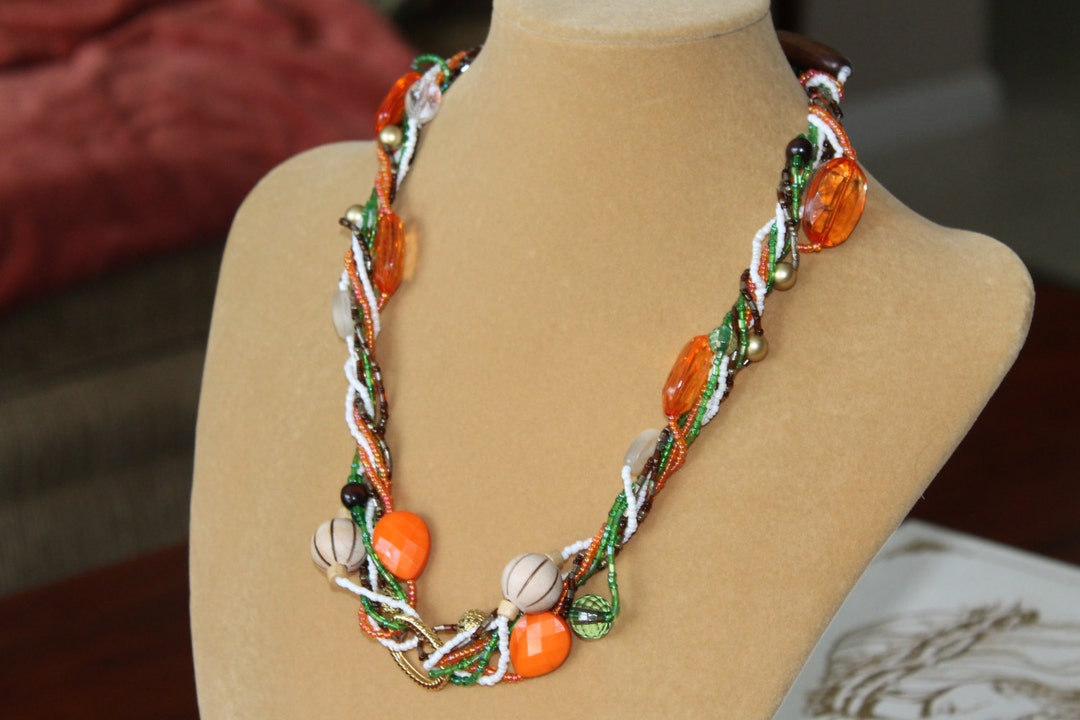 Wild and Colorful Twister Necklace Four Continuous Bead Etsy