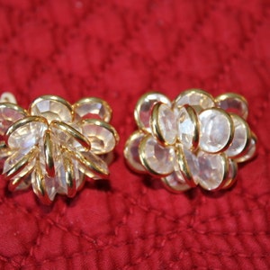 Gorgeous Channel Set Crystal Earrings Maker&#39;s mark, cluster of Crystals, Birthday gift, Christmas gift,Dressy clear crystal clip ons ,