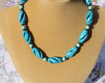 Carved Turquoise Beads with matching earrings