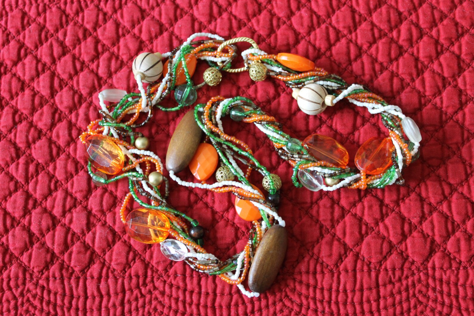 Wild and Colorful Twister Necklace Four Continuous Bead Etsy