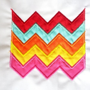 Zigzag Chevron x5 Pattern Applique. Instant Download Machine Embroidery Design Digitized File