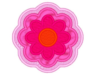 Adorable 4 Layer Flower Applique. Machine Embroidery Design Digitized File 4x4 5x7 6x10