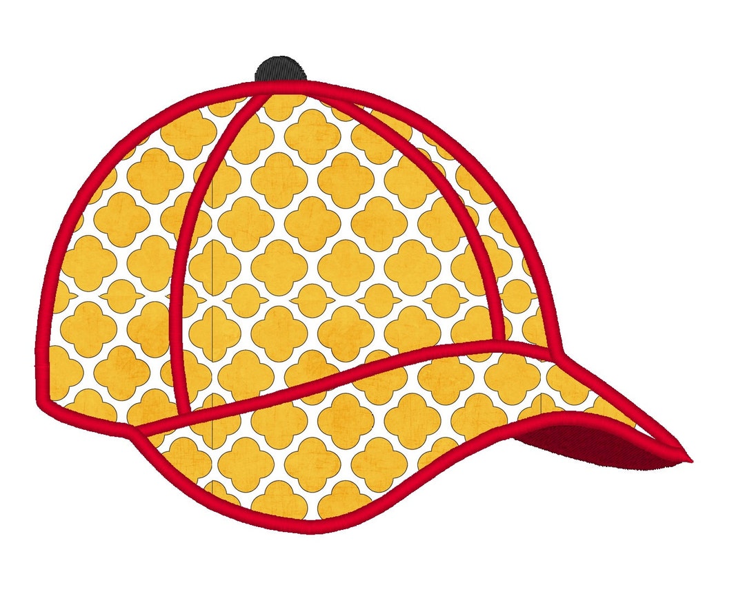 Baseball Cap Applique. INSTANT DOWNLOAD. Machine Embroidery Design