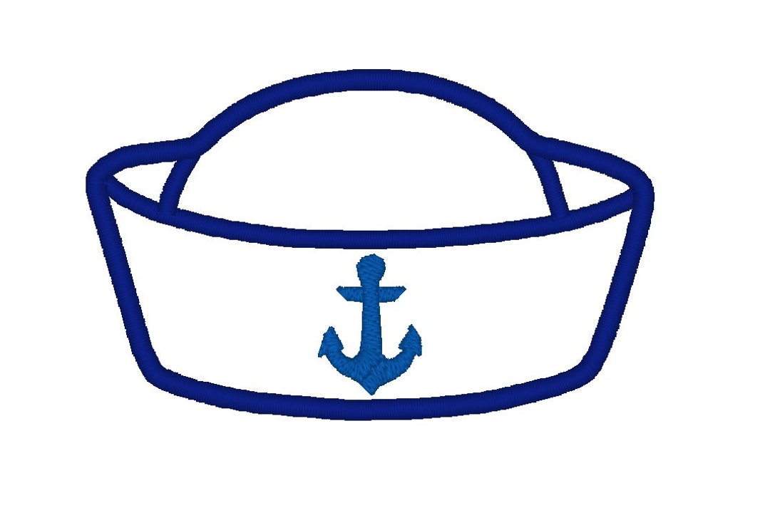 Sailor Hat APPLIQUE. INSTANT DOWNLOAD Machine Embroidery Design