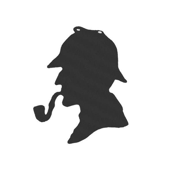 Sherlock Holmes Silhouette FILL Head. Instant Download Machine Embroidery Design Digitized File 7 Sizes