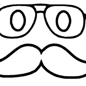 Geek Glasses Moustache APPLIQUE. Instant Download Machine Embroidery ...