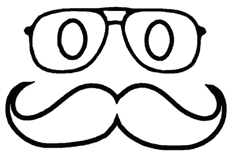 Geek Glasses Moustache APPLIQUE. Instant Download Machine - Etsy