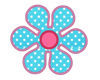 Simple Flower Applique. Instant Download Machine Embroidery Design Digitized File 4x4 5x7 6x10