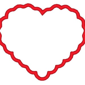Scalloped Heart Love Valentine Applique. INSTANT DOWNLOAD - Etsy