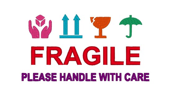 Fragile Please Handle With Care Instant Download Machine Etsy