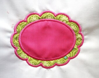 Double Oval 3 Font Frame Border Applique. Instant Download Machine Embroidery Design Digitized File