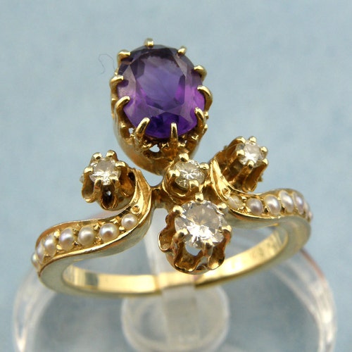 Fine Purple Sapphire Diamond Ring Sapphire Engagement Ring | Etsy