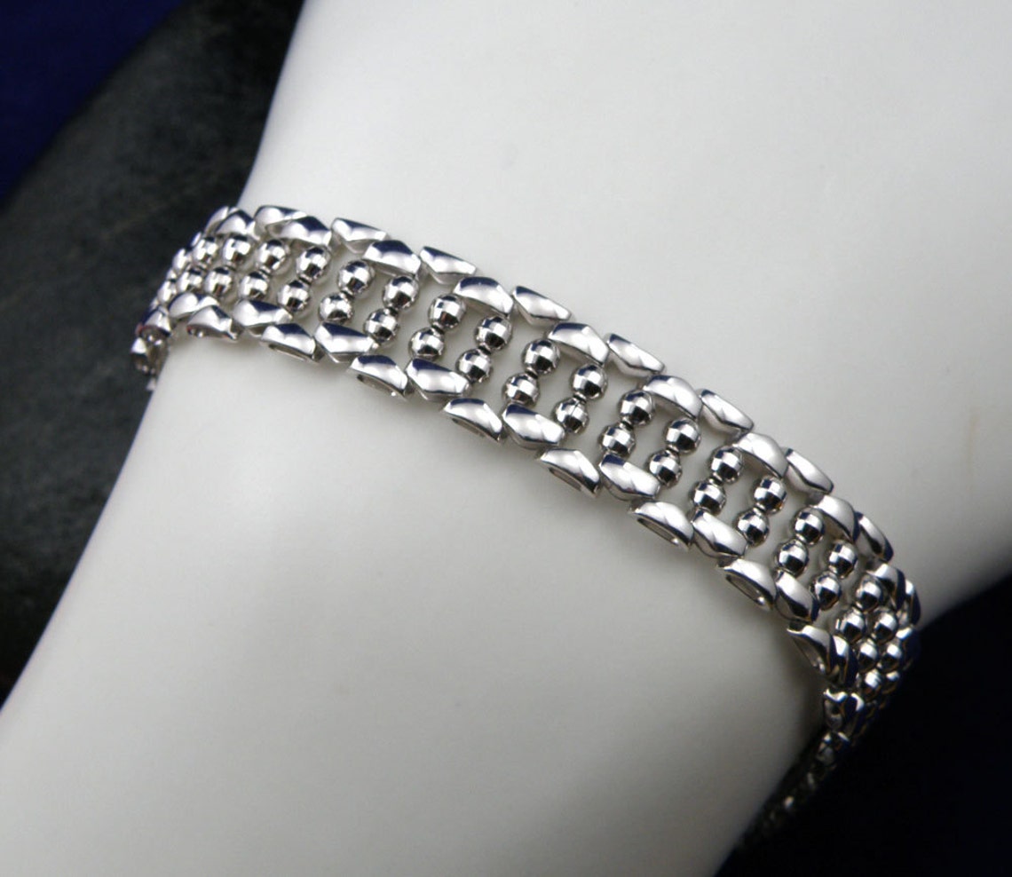 Classy Elegance 14K White Gold Fancy Link Bracelet 7.5  Etsy