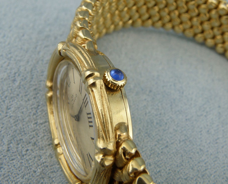 14Kt Yellow Gold Ladies MOVADO Oval Face Watch w/Gold Etsy