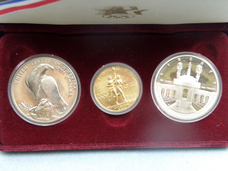 19831984 Olympic 3 Coin Commemorative Proof Set w