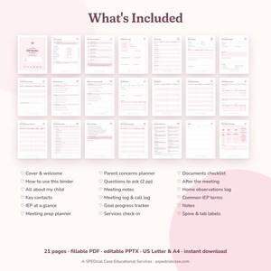 Parent IEP Binder & Planner, Fillable PDF + Editable, IEP Meeting Prep, Goal Tracker, Communication Log, Special Education Organizer image 4