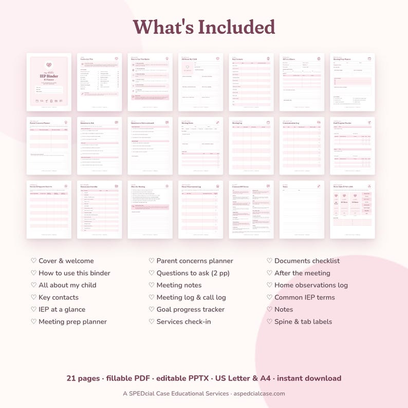 Parent IEP Binder & Planner, Fillable PDF + Editable, IEP Meeting Prep, Goal Tracker, Communication Log, Special Education Organizer image 4