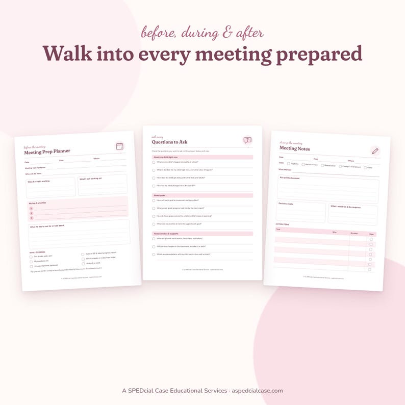 Parent IEP Binder & Planner, Fillable PDF + Editable, IEP Meeting Prep, Goal Tracker, Communication Log, Special Education Organizer image 2