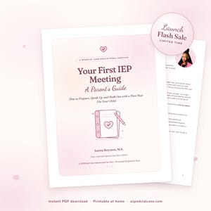 Your First IEP Meeting Parent Guide, Special Education Ebook, Word-for-Word Scripts, Fillable Worksheets, Meeting Checklist, Printable PDF Bild 1