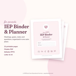 Parent IEP Binder & Planner, Fillable PDF + Editable, IEP Meeting Prep, Goal Tracker, Communication Log, Special Education Organizer image 1