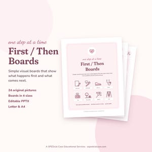 First Then Board Printable, Picture Cards in 3 Sizes, First Then Next, Editable Visual Schedule, Toddler Routine, Autism Visual Aid image 1