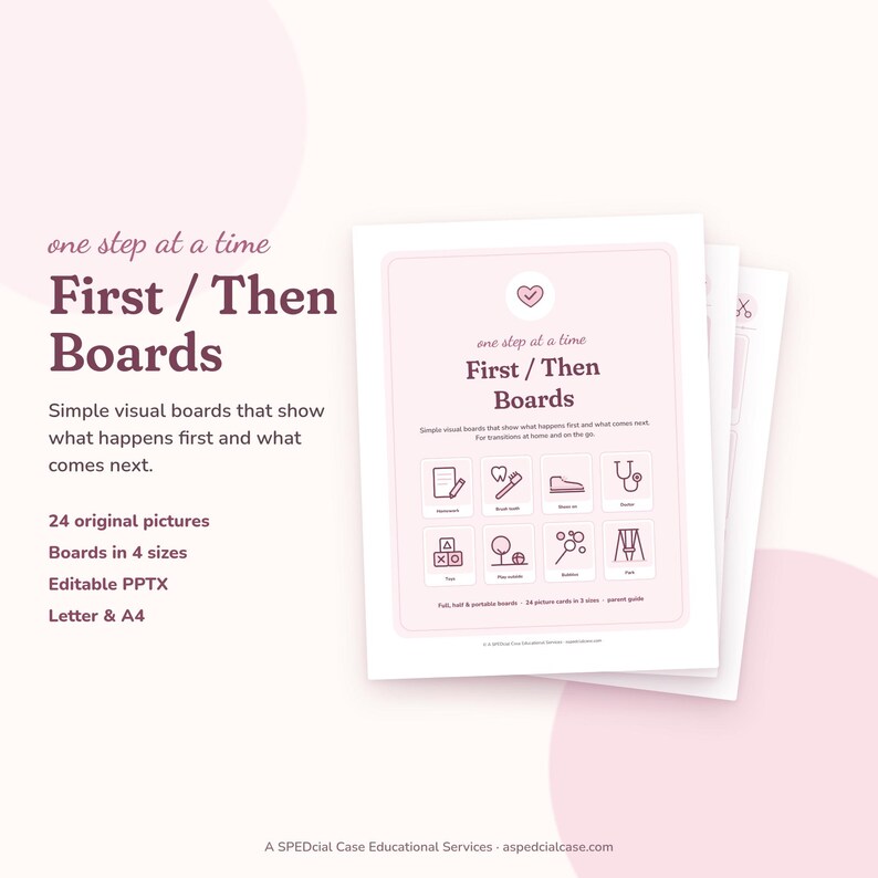 First Then Board Printable, Picture Cards in 3 Sizes, First Then Next, Editable Visual Schedule, Toddler Routine, Autism Visual Aid image 1