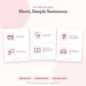 Narrativa social cotidiana para niños, 5 cuadernillos de cuentos ilustrados, Espera, Visita al médico, Grandes emociones, Material imprimible editable, Imágenes sobre autismo imagen 3